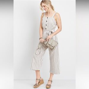 Maurices Stripe Tie Front Jumpsuit